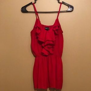 Beautiful Red Ruffled Blouse